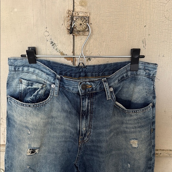 Denim & Supply Ralph Lauren Boyfriend Blue Jeans with Distressed Details - Picture 3 of 8
